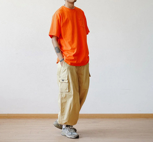 <span class=keywords><strong>Pantaloni</strong></span> Cargo da Uomo Multitasche, Vita Elastica <span class=keywords><strong>con</strong></span> Coulisse, Gamba Larga, Oversize, Personalizzabili, Stile Retrò Streetwear - Product Image 4