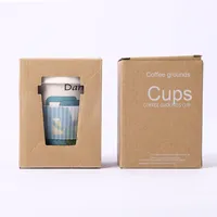 Cangkir kopi ramah lingkungan serat bambu, kualitas tinggi dengan tutup, cangkir air plastik hadiah kecil kreatif