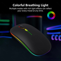 BT 5.2 + 2.4G Mouse Nirkabel Mini Mode Ganda LED Backlit Isi Ulang Klik Senyap Plug-and-Play Laptop iPad Ponsel PC Gamer