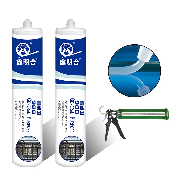 MH988 Acid sealant Anti Fungal Clear White Acetic RTV OEM General Purpose Silicone Sealant Adhesive For Construction