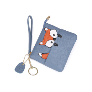 Chính hãng da đồng xu Ví <span class=keywords><strong>Pouch</strong></span> thay đổi ví phụ nữ <span class=keywords><strong>Fox</strong></span> mô hình da keychain thay đổi <span class=keywords><strong>Pouch</strong></span> Ví với dây đeo cổ tay - Product Image 2