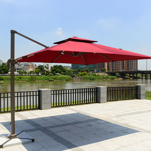 Sombrilla para jardín al aire libre, sombrilla de plátano, impermeable, con energía solar, luces LED, sombrilla lateral de acero - Product Image 2