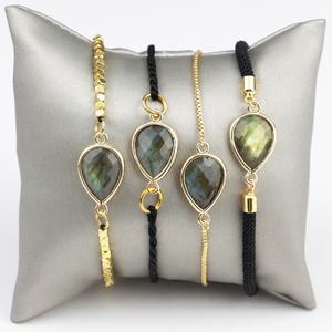LS-A470 fantastic labradorite pietra regolabile bracciale <span class=keywords><strong>con</strong></span> piccolo placcatura in oro braccialetto di fascino del branello del commercio all'ingrosso 2020 - Product Image 1