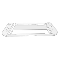 8in1 étui de protection en cristal creux avec Joystick Thumb Stick Grip Cover verre trempé pour Nintendo Switch OLED