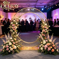 Arche circulaire en métal de 9,5 pieds, grande taille, pour décoration de toile de fond de mariage, anniversaire, fête, avec fleurs artificielles