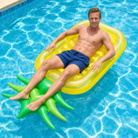 Grand Tapis Flottant Pliable en PVC, Forme Ananas, Pizza, Pastèque, Île Gonflable pour Fêtes Aquatiques