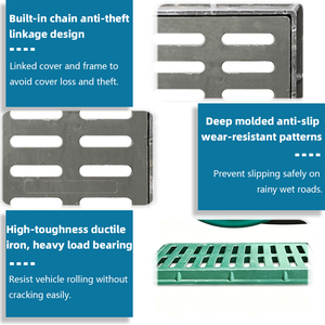 Grille de drainage en composite de résine robuste à prix d'usine, couvercle de tranchée antidérapant pour bord de route - Product Image 2