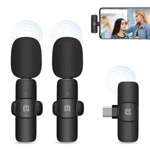 Noise Reduction Clip-on Mic Lavalier Wireless Mini Microphone For Podcast Recording Video TikTok Live Stream Type-C Receiver