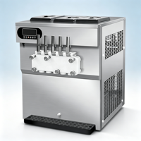 Aangepaste nieuwe soft serve ijsmachine met drie spuitmonden