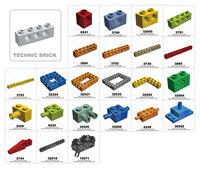 DELO TOYS Blocs de construction éducatifs en plastique ABS, 1*14 Briques 1 X 14 avec trous (N°32018)