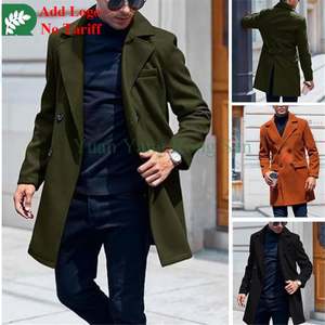 Veste coupe-vent pour homme, double boutonnage, longue veste coupe-vent, vêtement d'extérieur, veste homme - Product Image 4
