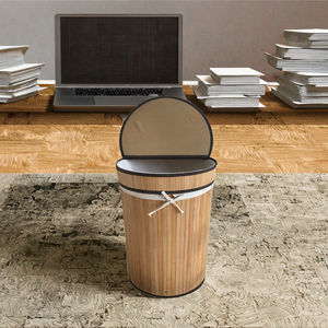 Cesto de Ropa Plegable Ecológico de Tela de Lino Marrón con Asas, Capacidad para Almacenamiento en el Cuarto de Lavandería y el Dormitorio - Product Image 3