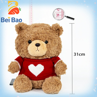 Promotion d'usine, peluches personnalisées, jouets en peluche doux, ours en peluche en forme de cœur mignon pour cadeau de la Saint-Valentin, poupée en peluche lavable