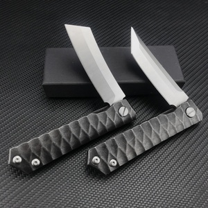 Couteau pliant EDC d'extérieur, lame en acier inoxydable 5Cr13Mov, couteau de poche de camping, manche en acier inoxydable 420, noir - Product Image 4