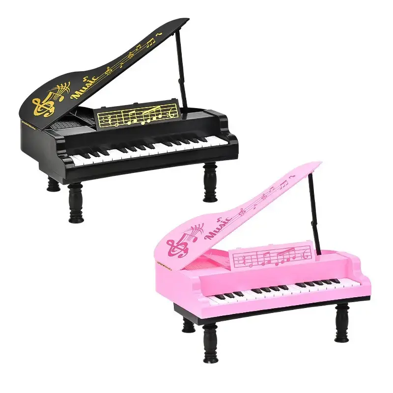 Manyetik dönüşlü dünya 24 tuşları enstrüman piyano klavyesi mikrofon çocuk oyuncak