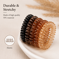 Attaches-cheveux spirales colorées en PP de qualité supérieure, personnalisables, sans plis, pour queues de cheval extensibles, pour femmes RUICHEN
