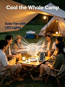 Ventilateur de table solaire rechargeable avec batterie rechargeable, mini ventilateur USB sur pied, livraison gratuite, retour et remplacement - Product Image 3