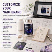 Complément NAD+ à échantillonnage rapide OEM |   Échantillons en 3 à 7 jours |   Nicotinamide Riboside 600mg CoQ10 Antioxydant Énergie Cellulaire Marque Blanche
