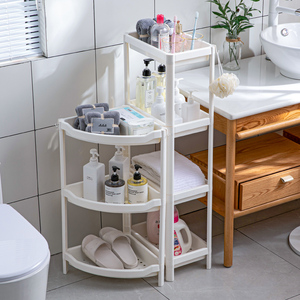 Estante de Almacenamiento Triangular de 3 Niveles para Baño, Organizador de Esquina de Plástico, Estilo Japonés, Independiente y Duradero - Product Image 3