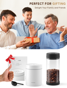 OUTPEAK <span class=keywords><strong>Kilo</strong></span> Auto Vacuum Coffee Canister 500g/17.6oz Coffee Beans One Button Vacuum Sealing Stainless Steel Portable - Product Image 6