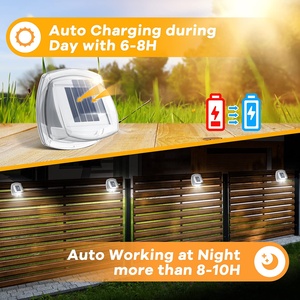 Luz de valla solar 5 W blanco frío IP65 impermeable al aire libre LED lámpara de pared para patio jardín cubierta iluminación - Product Image 4