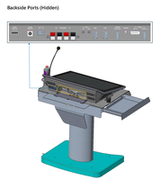 ITATOUCH Podium pengajaran layar ganda 23.8 inci dengan tampilan Konektivitas penuh 4K untuk Podium pintar belajar interaktif