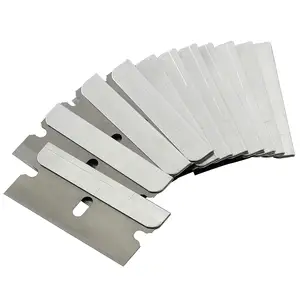 Stainless Steel Razor Blade Scraper Safety Straight Single Edge Razor Blades 100 Pack