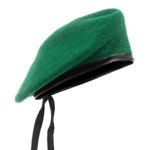Cappello di berretto di lana personalizzato a buon mercato all'ingrosso della cina alla moda in pelle avvolgente berretto verde - Product Image 3