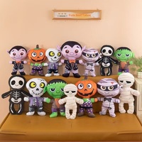 Jouets en peluche d'Halloween en gros, OEM personnalisé, animaux en peluche Citrouille, Fantôme, Chauve-souris, Peluches effrayantes en vrac pour cadeaux de fête pour enfants