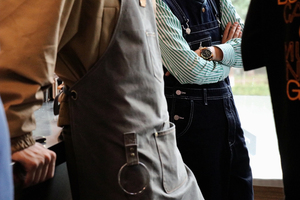 100% Cotton Denim Vintage Overalls Men Comfortable Medium Breathable Striped Jumpsuit Workwear <strong>Dungaree</strong> Button Autumn Customized - Product Image 5