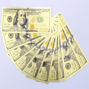 Cadeau farfelu : Faux billet de 100 dollars plaqué or 24 carats - Billets factices imperméables pour la magie, les casinos, les fêtes et les farces - Product Image 5