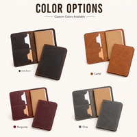 Carnet de notes en cuir vieilli personnalisé en gros avec couverture, journal rechargeable, porte-cartes, 100 feuilles, logo personnalisé, pour entreprises