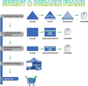 Aanpasbare 10x10 milieuvriendelijke waterdichte opklapbare partytent met aluminium frame en logo voor evenementen & zakelijke beurzen - Product Image 6