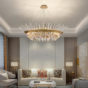 Modern Luxury <b>Living</b> <b>Room</b> <b>LED</b> Transparent Crystal Pendant <b>Light</b> Circular Ring Design Remote Control Adjustable Height Feature - Product Image 4