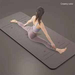 Tapete de <span class=keywords><strong>Yoga</strong></span> Ovalado de 8mm y 10mm de Grosor, Color Beige y Blanco, para Práctica de <span class=keywords><strong>Yoga</strong></span> - Product Image 1