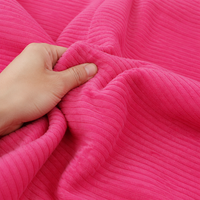 Tissu tricoté en velours uni élégant, respirant et anti-rétrécissement, 72% coton, 25% polyester, 3% élasthanne, 150 cm, 360 g/m², Keqiao