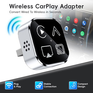 <b>Wireless</b> CarPlay <b>Adapter</b> Portable Built-in WiFi Plug & Play Stable Connection Compact Design - Product Image 1