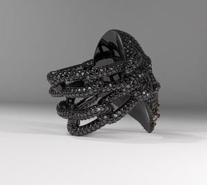 Vòng sọ vàng 9K/14k/18k-Kim Cương được trồng trong phòng thí nghiệm, được chứng nhận IGI, trang sức hip hop với kim cương đen và vàng - Product Image 2