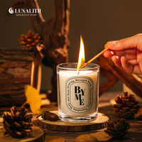 Vela Aromática de Lujo en Frasco de Vidrio, Decoración para el Hogar, Marca de Moda |   Velas Aromáticas de Cera de Soya con Logotipo Personalizado al por Mayor para Acción de Gracias