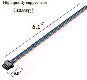 4-Pin JST SM Connector Kit <b>LED</b> Strip Adapter Plug <b>Micro</b> JST Male Female Connector 15CM 20AWG Wire for <b>LED</b> <b>Light</b> - Product Image 3