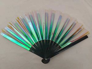 Éventail pliant Kung Fu en PVC et film laser, idéal pour les cadeaux artisanaux, les spectacles de danse, les fêtes, les accessoires de photographie et les événements Rave. - Product Image 5