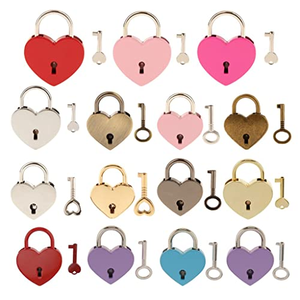 Candado Pequeño de Metal en Forma de Corazón, Mini Candado con Llave para Joyero, Caja de Almacenamiento, Diario, Libro - Product Image 2