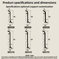 Profilé de plinthe en aluminium à grain de bois par transfert thermique, ultra-mince, à clipser, pour moulures murales de luxe