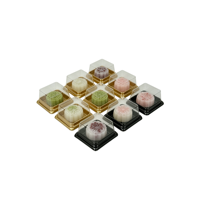Boîte à pâtisserie miniature de qualité supérieure, emballage individuel pour beignets et brownies, boîtes carrées en plastique pour gâteaux avec couvercle transparent