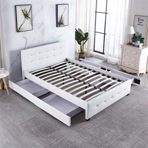 Hot Bán Bắc Âu Thiết Kế Tối Giản Giường Trắng Nữ Hoàng Kích Thước Giường Đôi Với Lưu Trữ Ngăn Kéo Cho Nội Thất Phòng Ngủ - Product Image 2