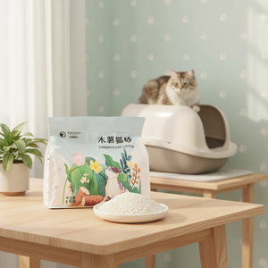 Süper emici doğal manyok kedi kumu uzun ömürlü koku giderici plastik mısır malzeme ile biyobozunur topaklanma etkisi - Product Image 1