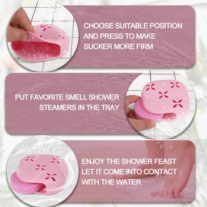Vassoio Antiscivolo <span class=keywords><strong>in</strong></span> Silicone per <span class=keywords><strong>Doccia</strong></span> con Ventosa, Contenitore per Bombe da Bagno a Lunga Durata, Supporto per Pastiglie da <span class=keywords><strong>Doccia</strong></span> - Product Image 5