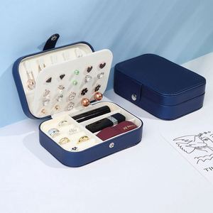 Caja de Joyería Cuadrada de Piel Sintética de Lujo, Blanca/Rosa, con Logotipo Personalizado, MOQ Bajo, Venta al Por Mayor, Mini Estuche Organizador de Joyas para Viaje - Product Image 4