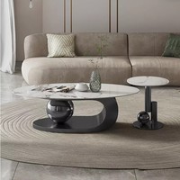 Nouvelle conception 2026, quantité minimale de commande 30 pièces, vente en gros d'usine, table basse en marbre naturel de luxe léger au design italien