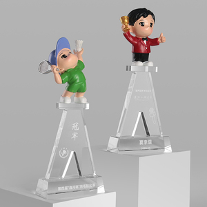 DEMO dessin animé créatif résine poupée chiffres cristal trophée carrière Profession militaire infirmière Figure prix trophées Culture Souvenirs - Product Image 4